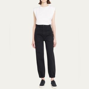 MOTHER Black High-Rise Jogger Jeans